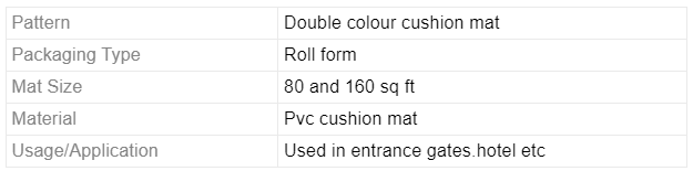 plain pvc cushion mat